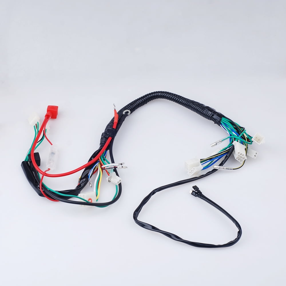 electric start wiring harness wire loom pit bike atv quads 50 110 rh walmart com Pit Bike Wiring Diagram homemade pit bike wiring harness
